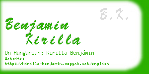 benjamin kirilla business card